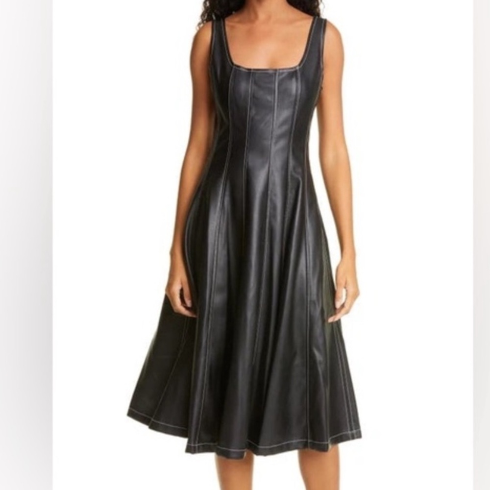 STAUD Wells Dress Faux Leather - Picture 11 of 14